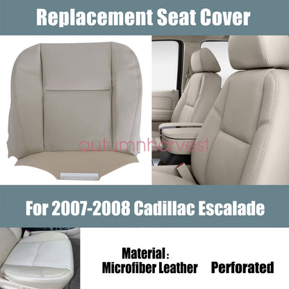 For 2007-2008 Cadillac Escalade ESV, EXT Driver Bottom PERFORATED Seat Cover Tan