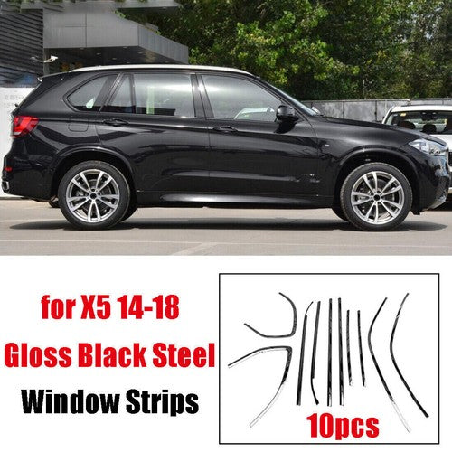 Glossy black For BMW X5 F15 2014-2018 Car Window Sill Molding Strip Cover Trim