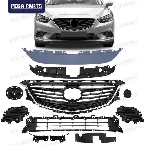 Upper Grille Garnish Panel Cover Radiator Support Cover Fit Mazda 6 2014-2017