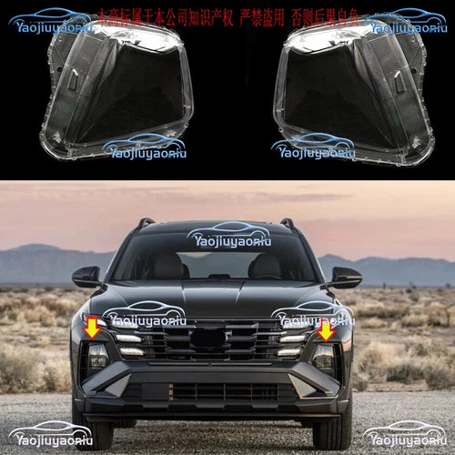 Right Left Headlight Lens Cover + Sealant Glue FOR Hyundai Tucson 2022 - 2025