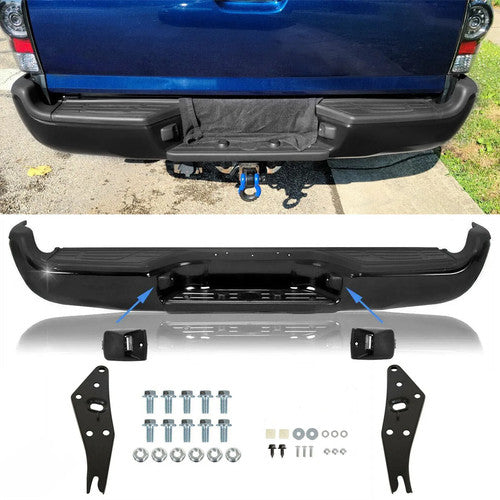 Complete Black Rear Step Bumper Assembly For 2005-2015 2007 2011 Toyota Tacoma