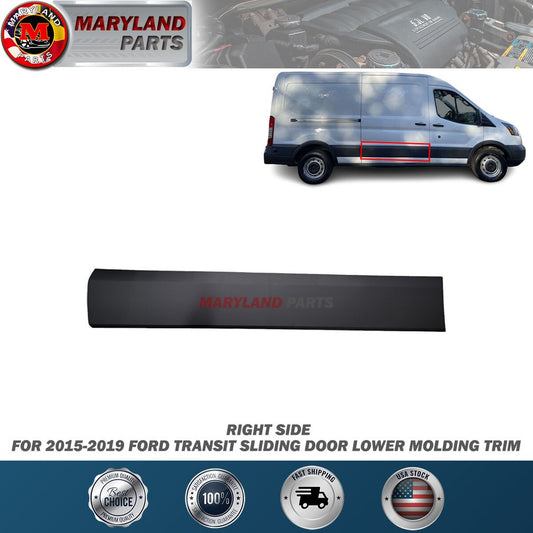 Fits Ford Transit 150 250 350 2015-2019 Passenger Side Sliding Door Molding Trim