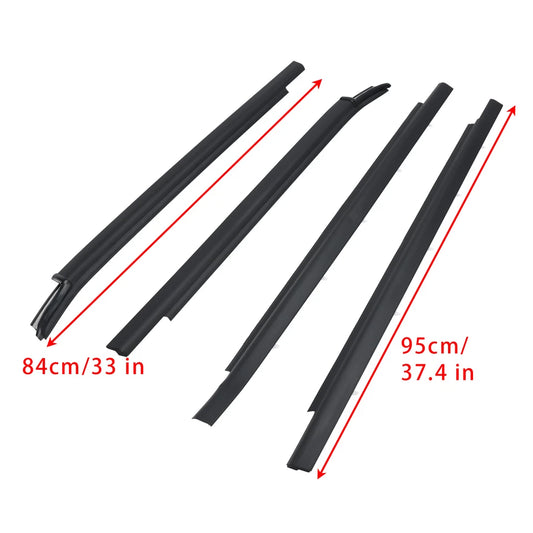 4Pcs For 2000-06 Toyota Tundra Double Cab Weatherstrip Outer Lower Window