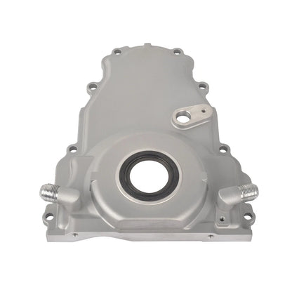 For LS Gen 4 Front Engine Timing Chain Cover w/10AN Twin Turbo Oil Drain Fitting