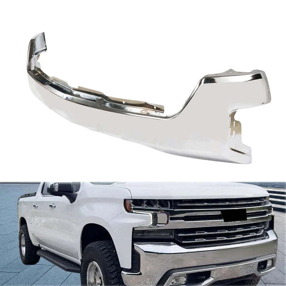 Chrome Steel Front Bumper Face Bar Fits For 2019 2020 2021 Chevy Silverado 1500