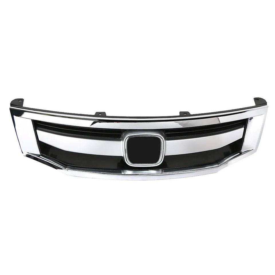Front Upper Grille Black+Chrome Fit Honda Accord 3.5L 2.4L 2008 2009 2010
