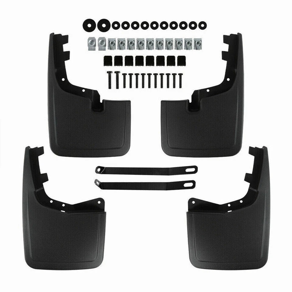 4X Black Splash Guards Mud Flaps W/ Hardware For Ford F-150 F150 2021-2023 2024