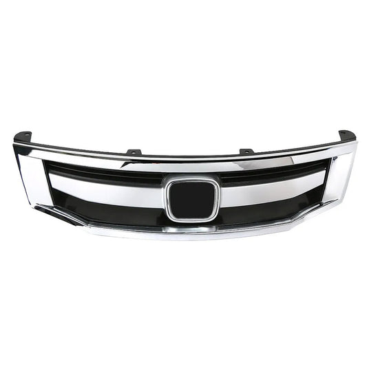 Front Upper Grille Black+Chrome Fit Honda Accord 3.5L 2.4L 2008 2009 2010