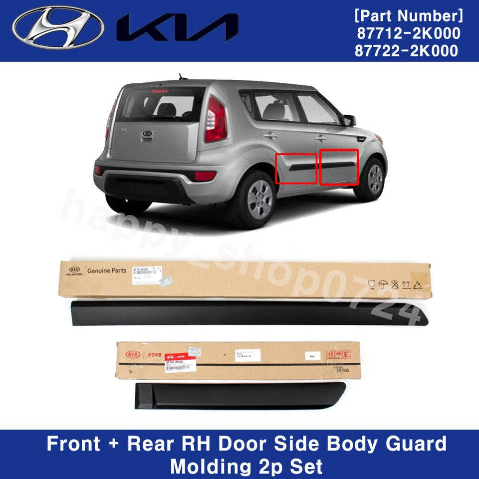 2x Fits For Kia Soul 2009-2013 Front+Rear Right Side Door Side Body Molding New