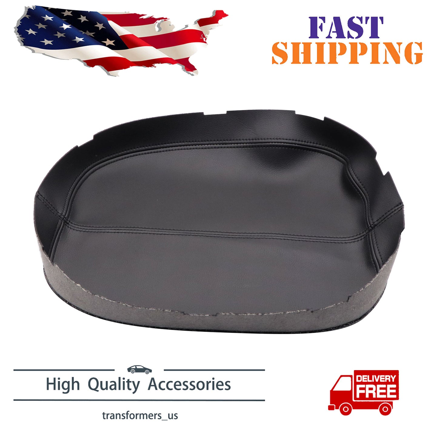 2007-2014 For Cadillac Escalade Leather Center Console Lid Cover Armrest Black