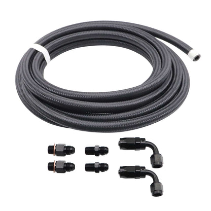 4L60E 4L65E Automatic Transmission Cooler Line Kit Black -6 AN Steel Braided U