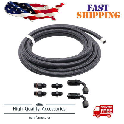 4L60E 4L65E Automatic Transmission Cooler Line Kit Black -6 AN Steel Braided U