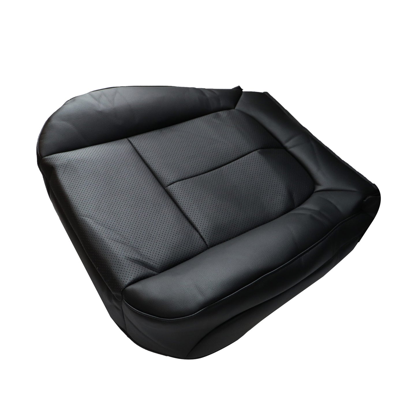 For 2011-16 Ford F250 F350 Passenger Bottom Perforated Leather Seat Cover Black