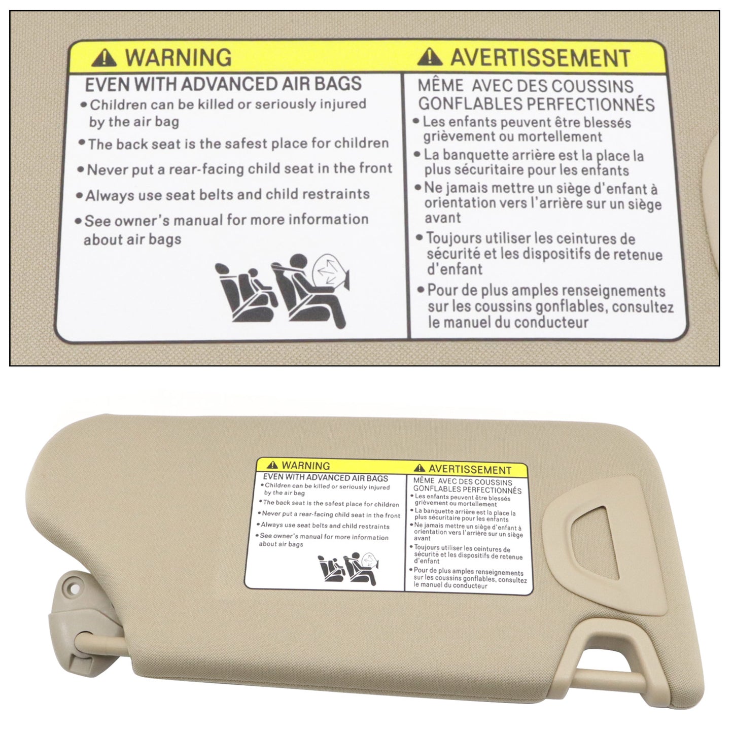 Sun Visor Driver Side With Light Mirror Beige For 2014 2015 2016 Nissan Altima