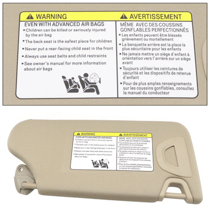 Sun Visor Driver Side With Light Mirror Beige For 2014 2015 2016 Nissan Altima