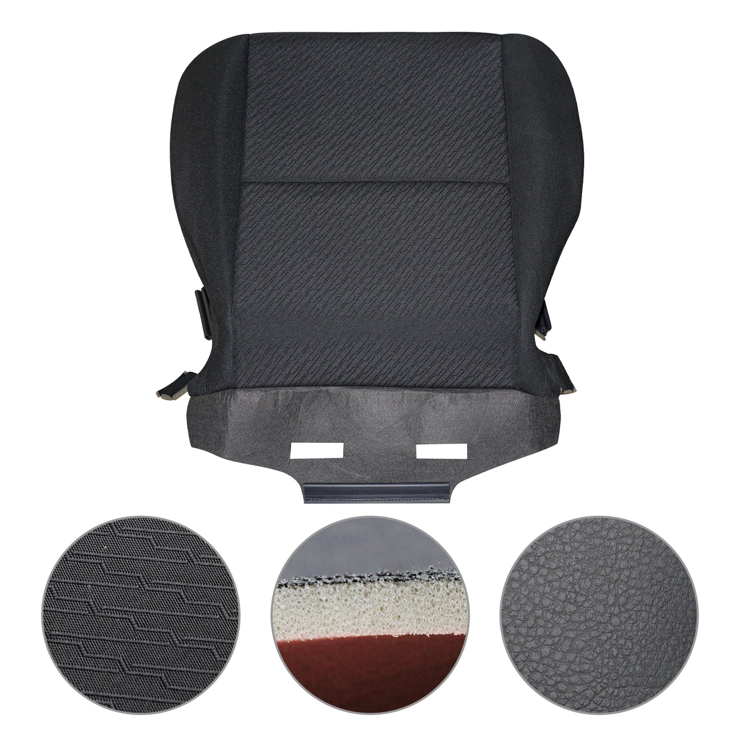 For 2007-2014 GMC Sierra 1500 2500HD 3500HD Driver Bottom Cloth Seat Cover Black