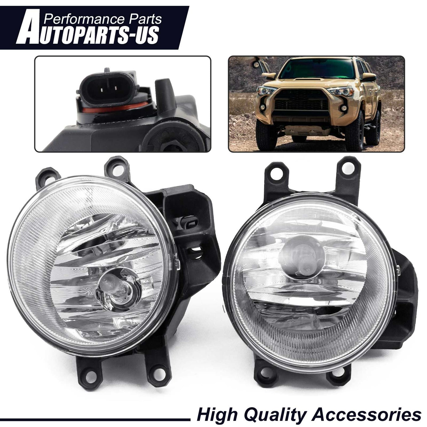 For 2014-2020 Toyota 4Runner Bumper Fog Light Driving Lamps W/Bulbs Left & Right