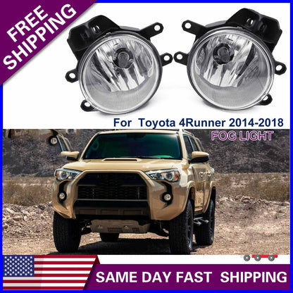 For 2014-2020 Toyota 4Runner Bumper Fog Light Driving Lamps W/Bulbs Left & Right