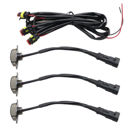 3pcs LED White Front Grille Smoked Lens Lamp Running Light For Ford F150
