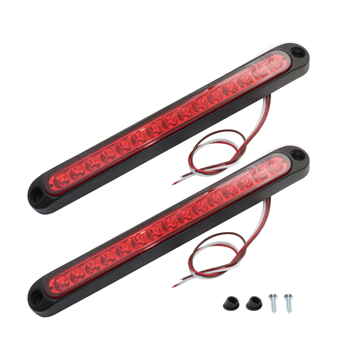 Red 2X 10" LED Truck Trailer Strip 3rd Brake Lights Rear Turn Tail Light Bar USA