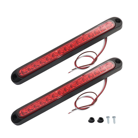 Red 2X 10" LED Truck Trailer Strip 3rd Brake Lights Rear Turn Tail Light Bar USA