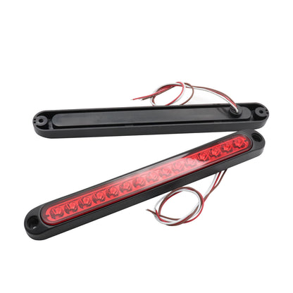 Red 2X 10" LED Truck Trailer Strip 3rd Brake Lights Rear Turn Tail Light Bar USA