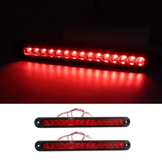 Red 2X 10" LED Truck Trailer Strip 3rd Brake Lights Rear Turn Tail Light Bar USA
