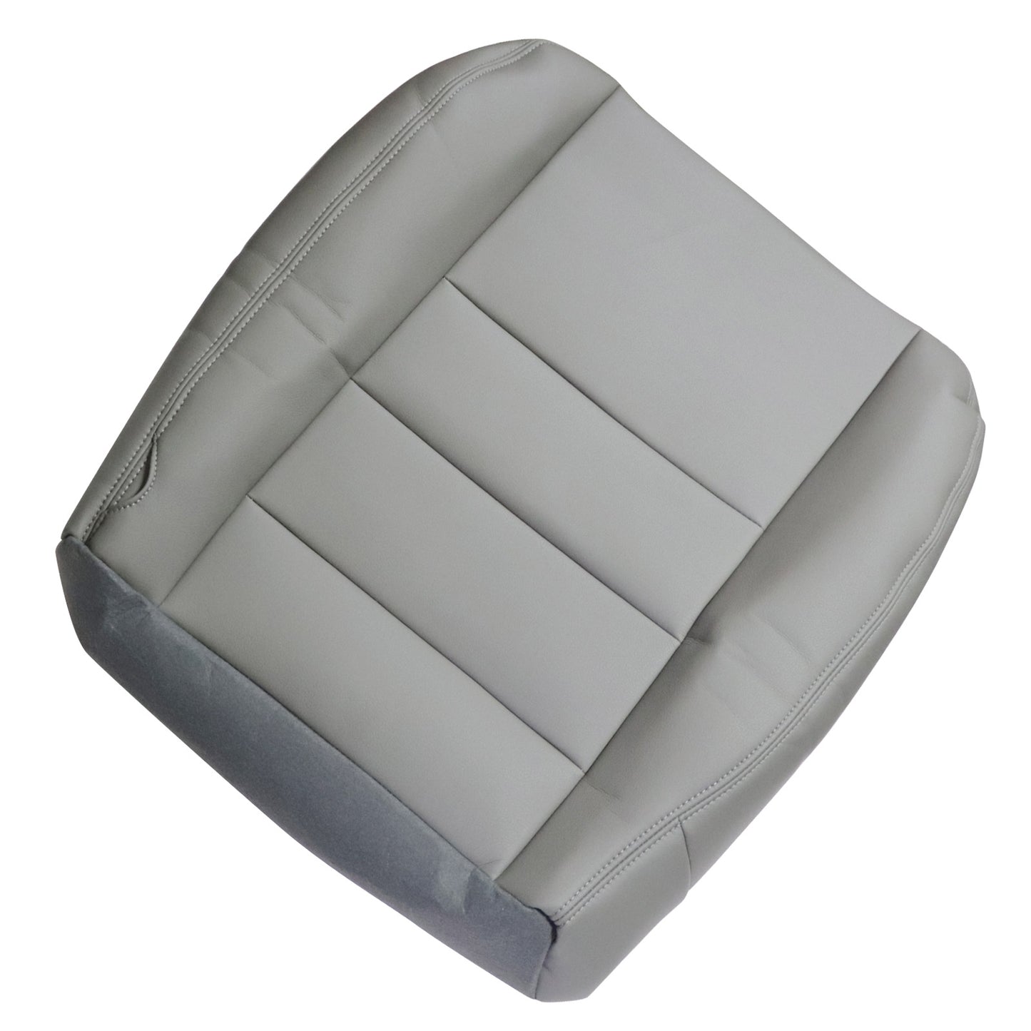 For 2002-2007 Ford F250 F350 Super Duty Passenger Bottom Leather Seat Cover Gray