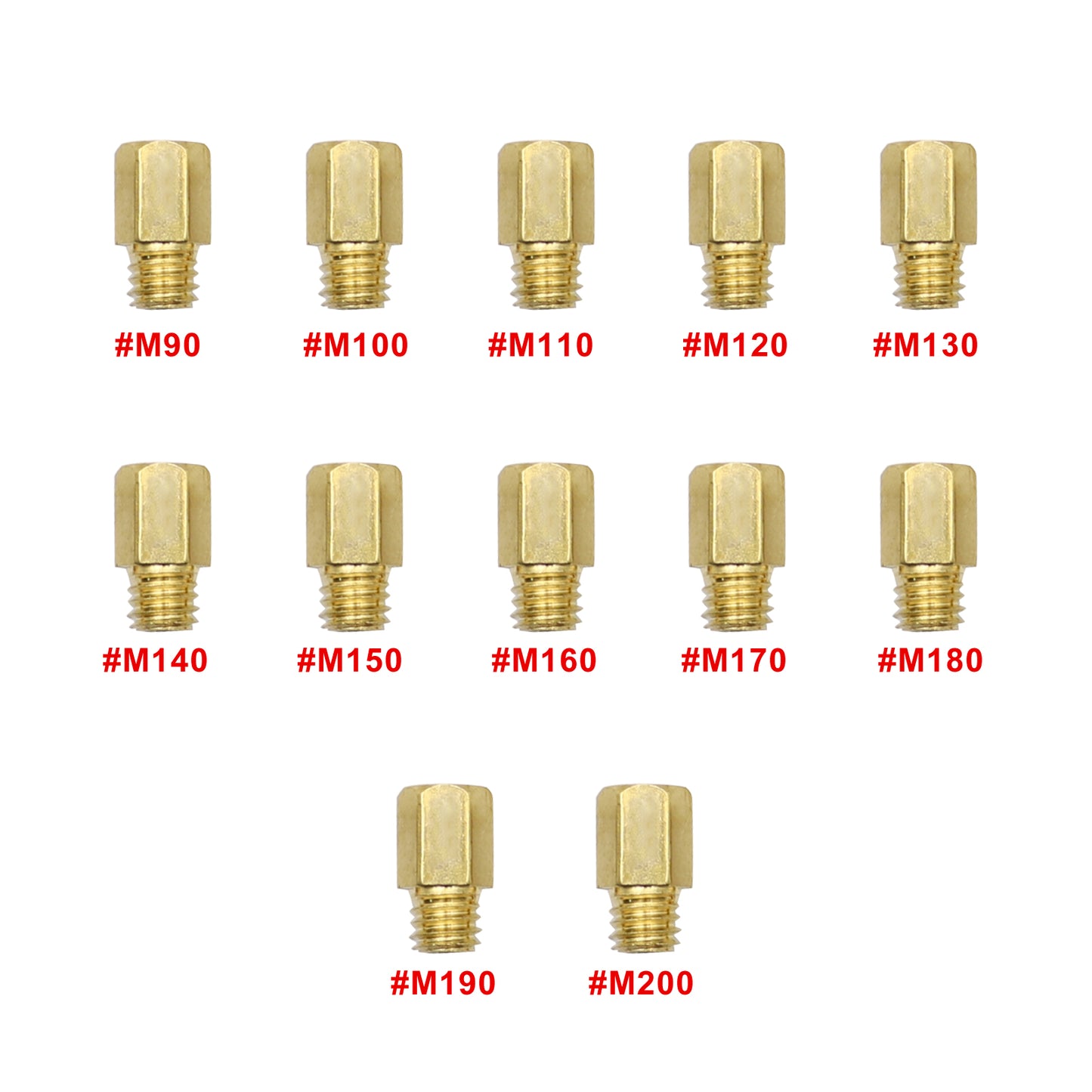 New 12Pcs For VM TM Carb #90 - #200 Power Jets Dirt Bike Carburetor Main Jets