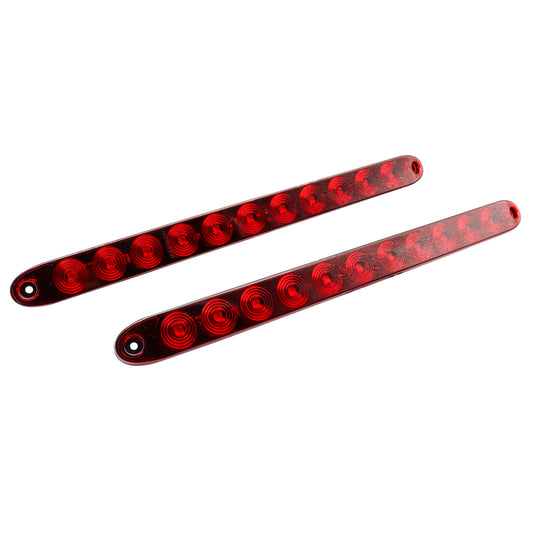 2x 16inch 11 LED Sealed Truck Trailer Brake Stop Turn Tail Submersible Light Bar