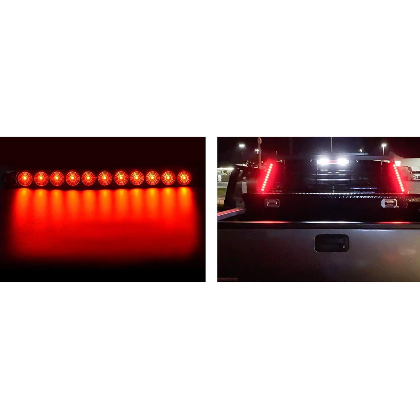 2x 16inch 11 LED Sealed Truck Trailer Brake Stop Turn Tail Submersible Light Bar