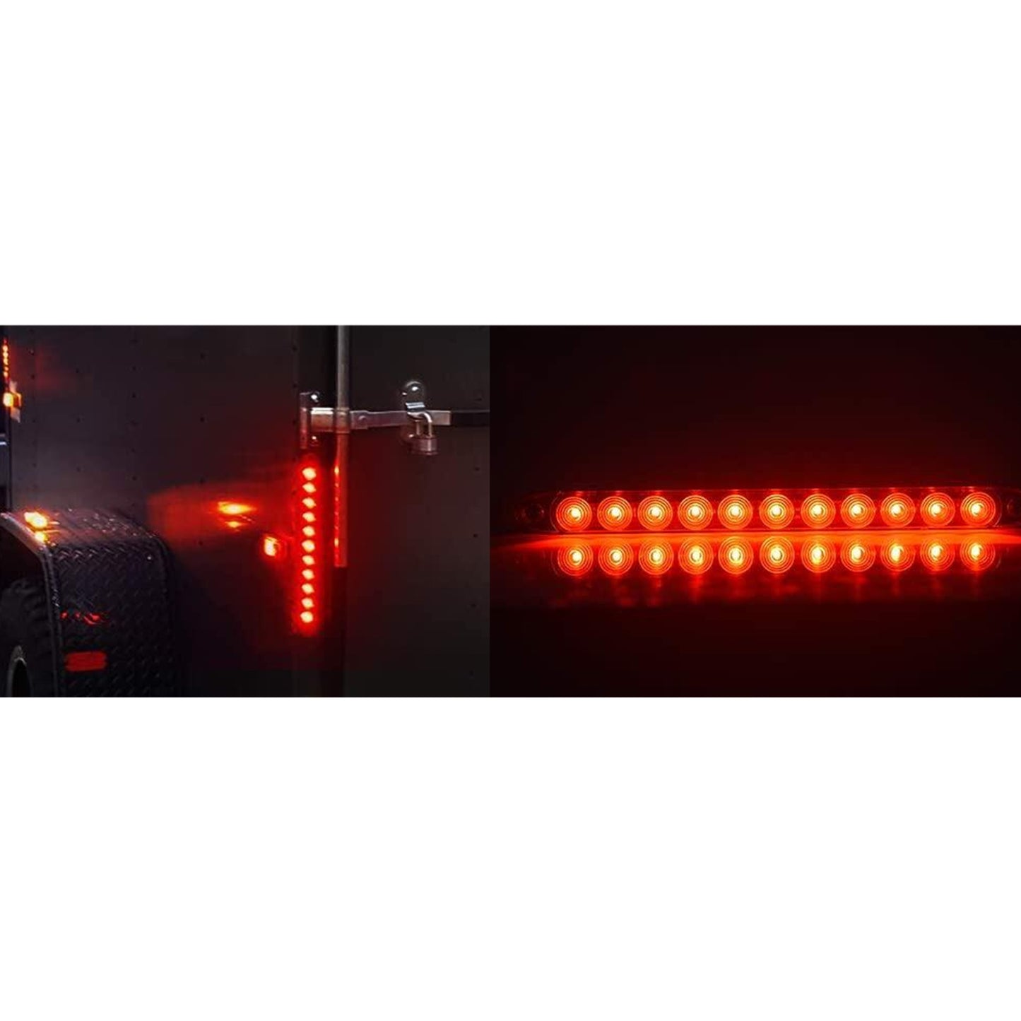 2x 16inch 11 LED Sealed Truck Trailer Brake Stop Turn Tail Submersible Light Bar