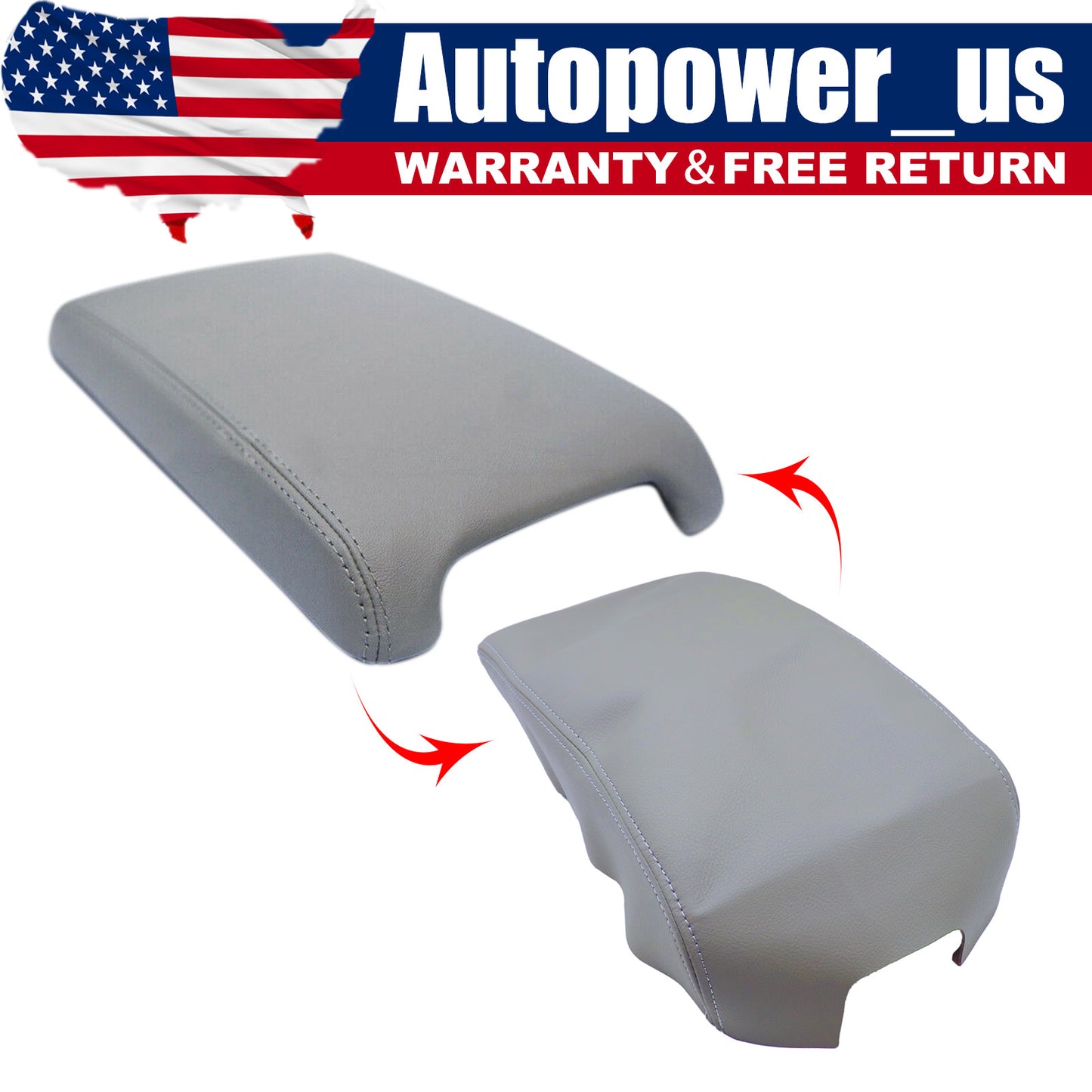 For 2012-2017 Toyota Camry LE Leather Center Console Lid Armrest Cover Skin Gray
