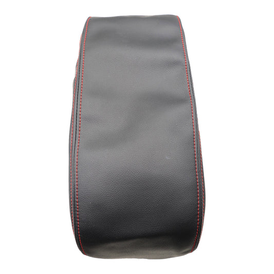 For 2011-2019 Dodge Durango Black Leather Armrest Console Lid Cover Red Stitch
