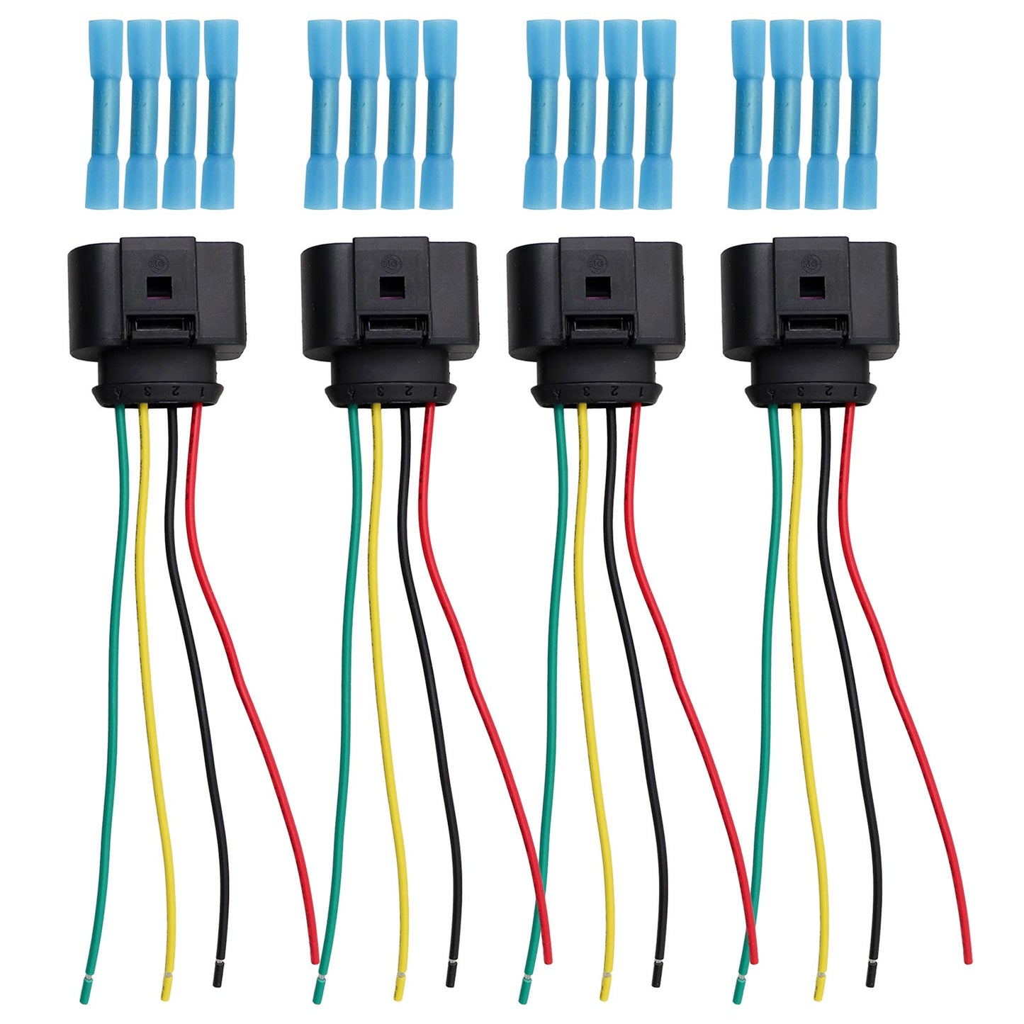 Fit Volkswagen GTI Jetta 2.0 2006-2014 Ignition Coil Connector Harness Plugs 4x