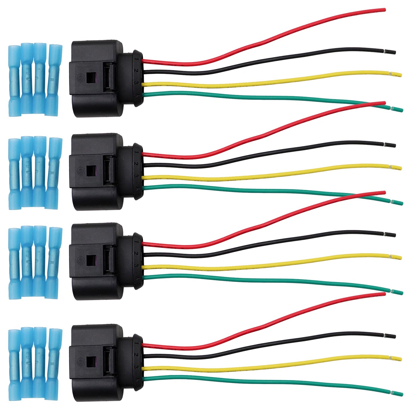 Fit Volkswagen GTI Jetta 2.0 2006-2014 Ignition Coil Connector Harness Plugs 4x