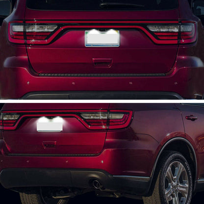 Fit 14-21 Dodge Durango Super White LED License Plate Light Bulbs Assembly Set
