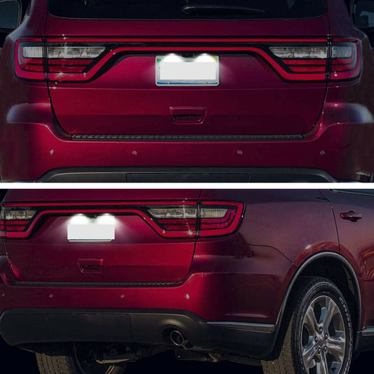 Fit 14-21 Dodge Durango Super White LED License Plate Light Bulbs Assembly Set