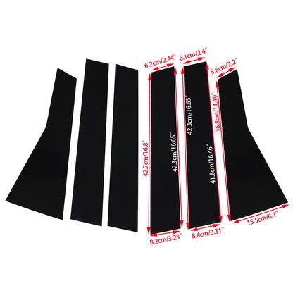 Piano Black Pillar Posts for 2017-2022 Honda CRV 6pcs Set Window Trim Cover Kits