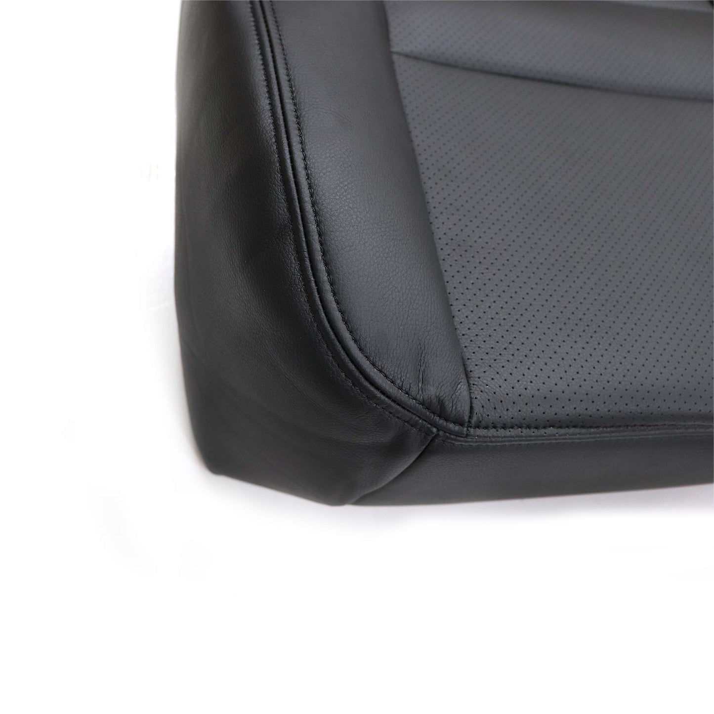 For 2002-2007 Ford F250 Driver Bottom Perforated Leather Seat Cover Black