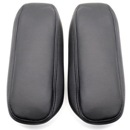 Leather Seat Armrest Cover For Ford F250 F350 Excursion Lariat 1999 2000 Black