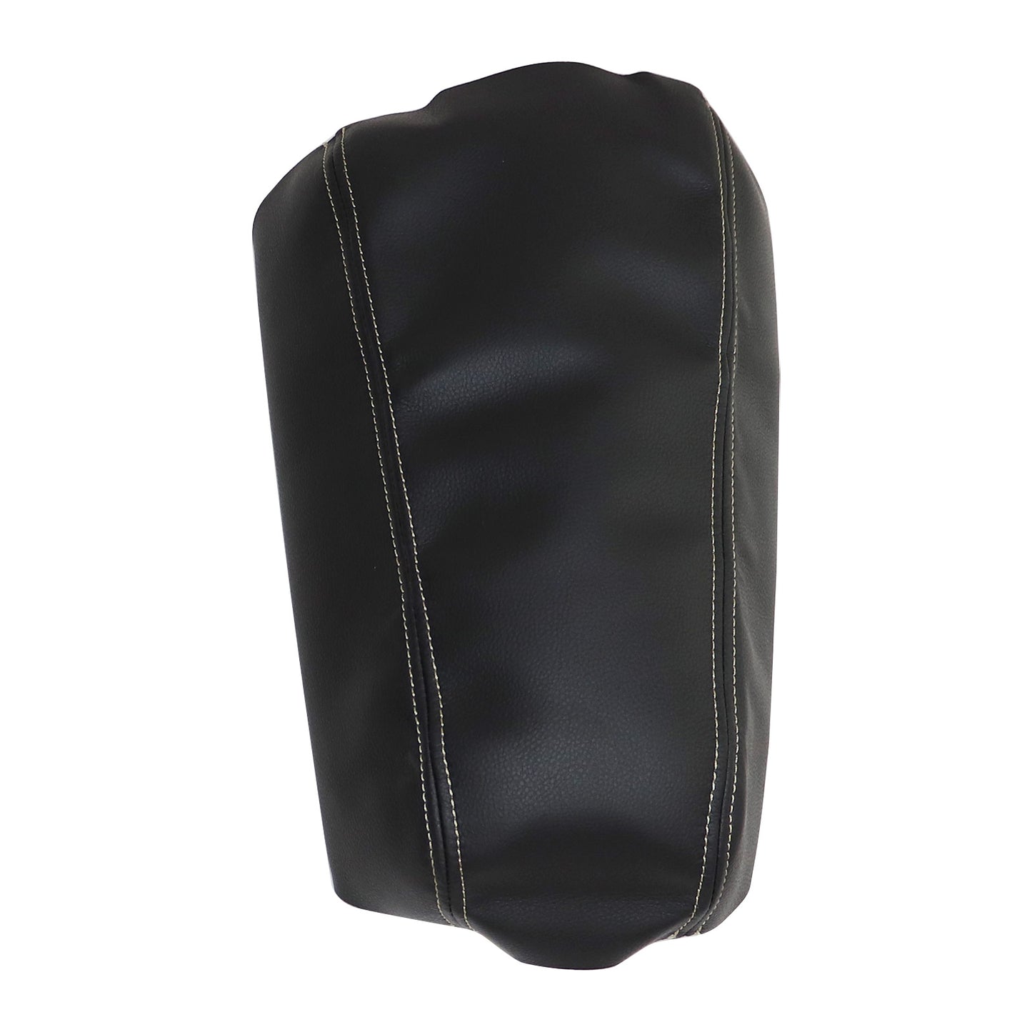 Black Leather Console Lid Armrest Cover Beige Stitch For Nissan Maxima 2016-2019