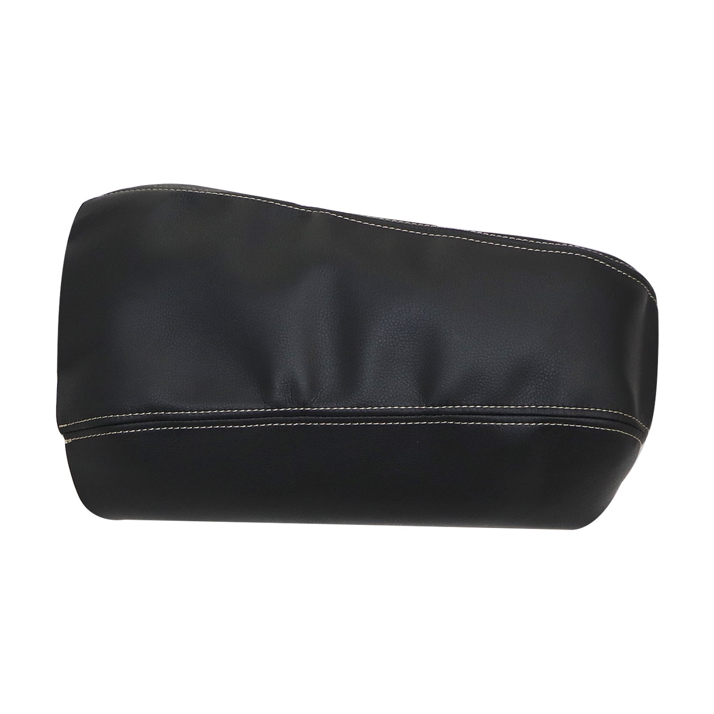 Black Leather Console Lid Armrest Cover Beige Stitch For Nissan Maxima 2016-2019