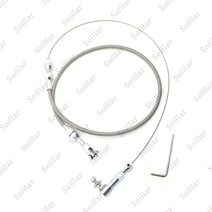 24" THROTTLE CABLE BRAIDED STAINLESS STEEL UNIVERSAL ACCELERATOR For FORD, CHEVY