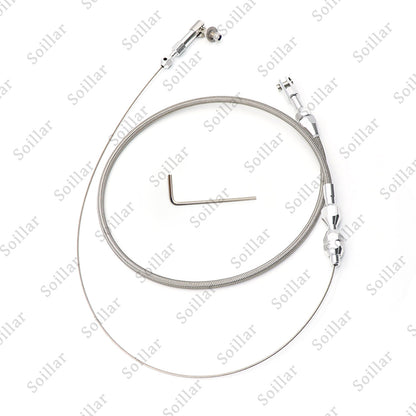24" THROTTLE CABLE BRAIDED STAINLESS STEEL UNIVERSAL ACCELERATOR For FORD, CHEVY