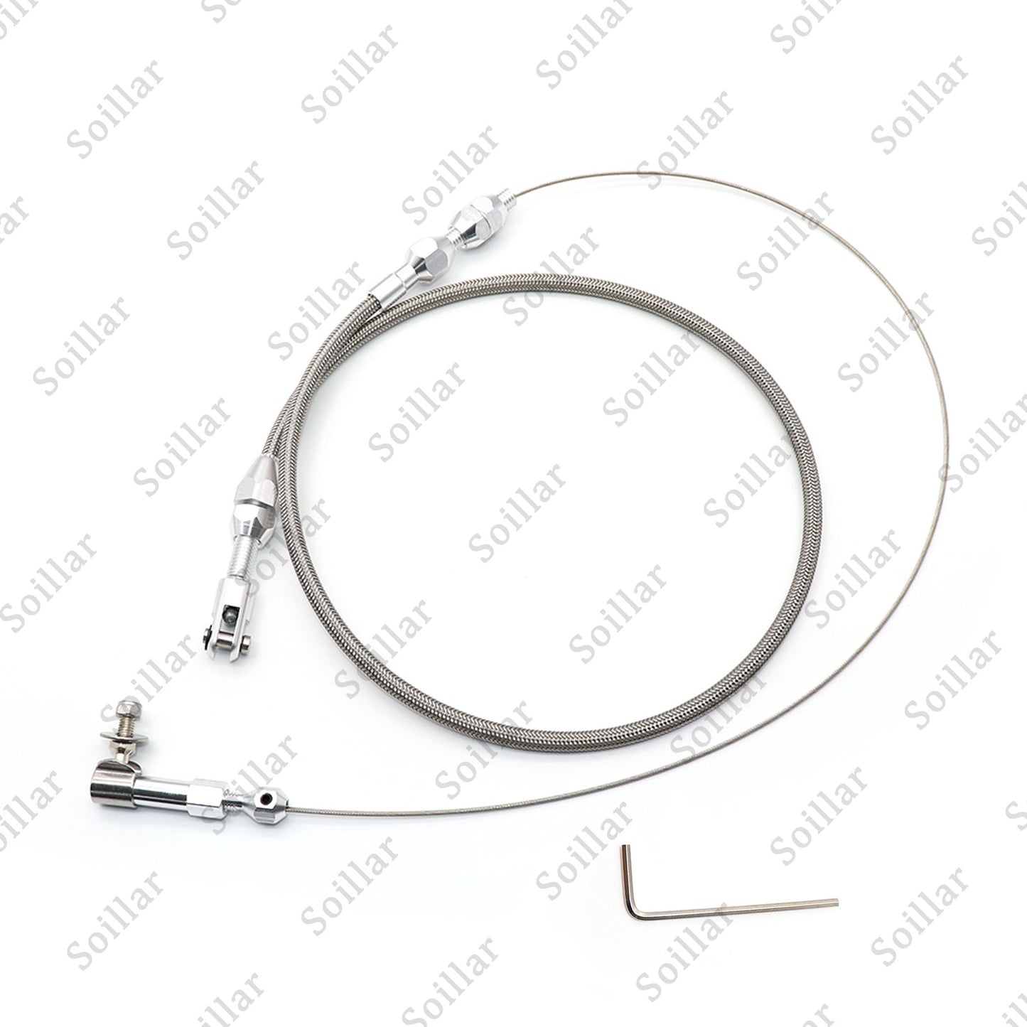 24" THROTTLE CABLE BRAIDED STAINLESS STEEL UNIVERSAL ACCELERATOR For FORD, CHEVY