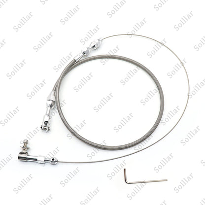24" THROTTLE CABLE BRAIDED STAINLESS STEEL UNIVERSAL ACCELERATOR For FORD, CHEVY