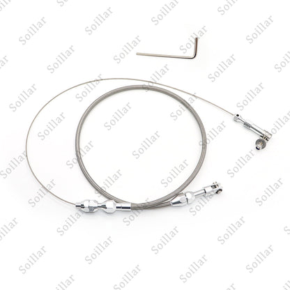 24" THROTTLE CABLE BRAIDED STAINLESS STEEL UNIVERSAL ACCELERATOR For FORD, CHEVY