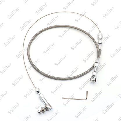 24" THROTTLE CABLE BRAIDED STAINLESS STEEL UNIVERSAL ACCELERATOR For FORD, CHEVY