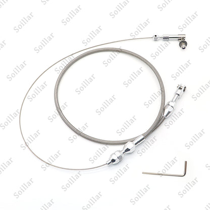 24" THROTTLE CABLE BRAIDED STAINLESS STEEL UNIVERSAL ACCELERATOR For FORD, CHEVY